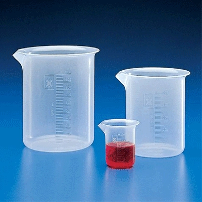 Globe Scientific 25mL Beaker, PP, Molded Graduations, 20/Case