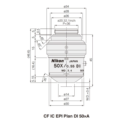 Nikon DI 50x A Plan Objective