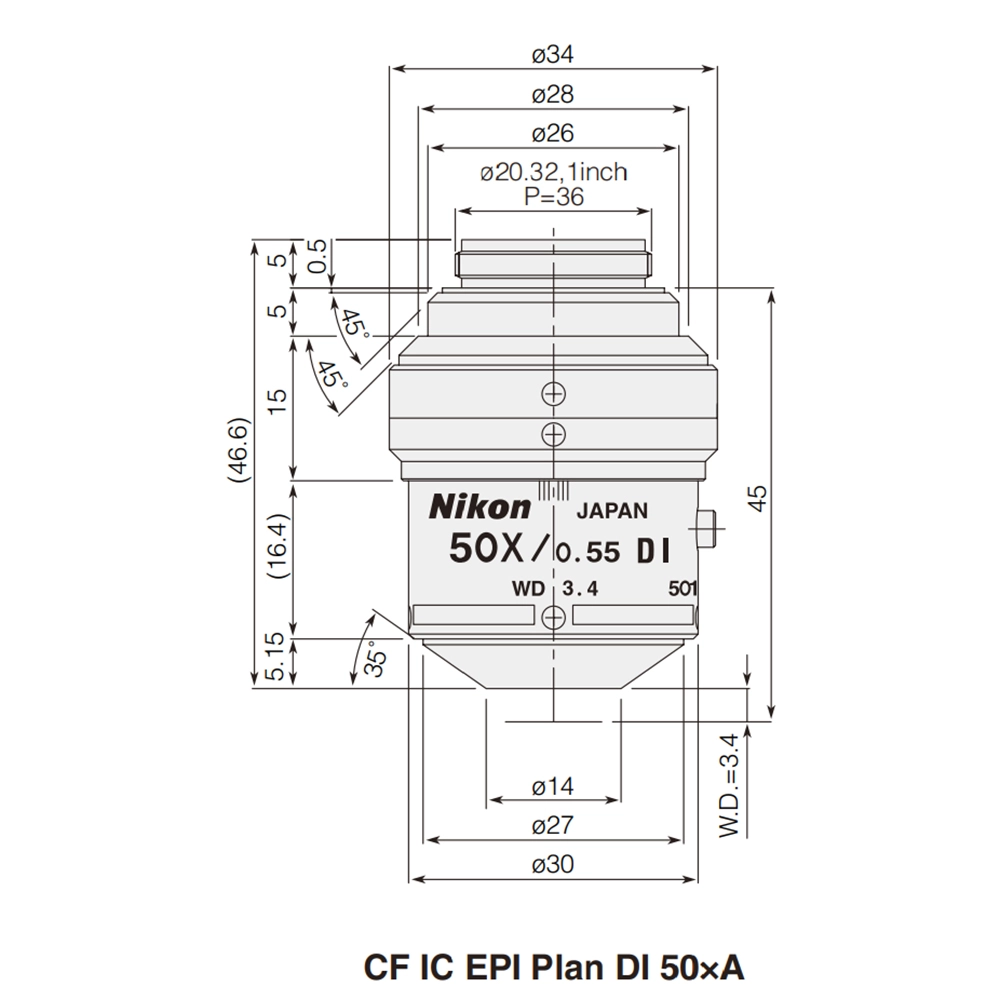 Nikon DI 50x A Plan Objective