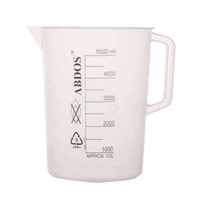 Foxx Life Sciences Abdos Printed Beakers With Handle, Polypropylene (PP) 5000ml, 2/CS P50807