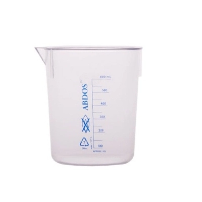 Foxx Life Sciences Abdos Printed Beakers Without Handle, TPX Polymethyl (PMP) 500ml, 6/CS P50704