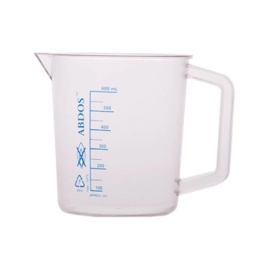 Foxx Life Sciences Abdos Printed Beakers With Handle TPX Polymethyl Pentene (PMP) 500ml, 6/CS P50904