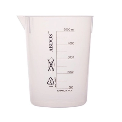 Foxx Life Sciences Abdos Printed Plastic Beakers, Polypropylene (PP) 5000ml, 2/CS P50607