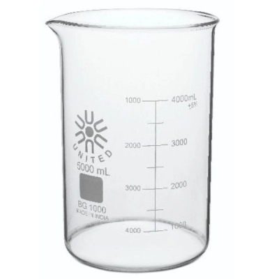 United Scientific 5000 ml Beakers, Low Form, Borosilicate Glass BG1000-5000
