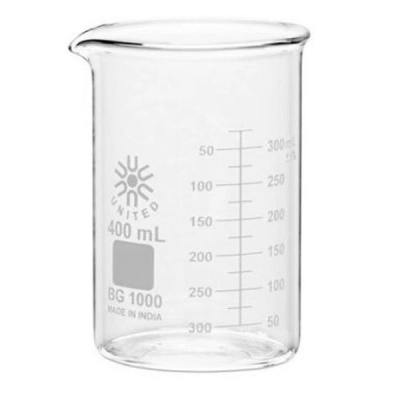 United Scientific 400 ml Beakers, Low Form, Borosilicate Glass BG1000-400-CASE