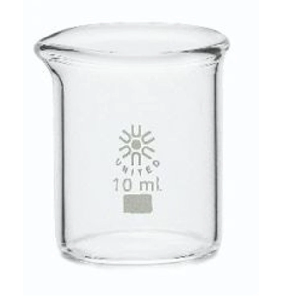 United Scientific 10 ml Beakers, Low Form, Borosilicate Glass BG1000-10