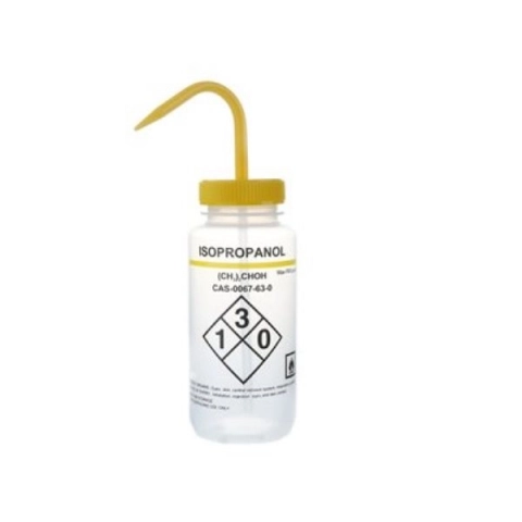 Heathrow 500 ml Wash Bottles Safety Labeled Self-Venting Yellow 120252