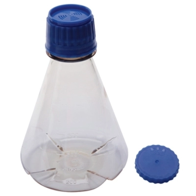 Dynalon Erlenmeyer 1000 ml Flasks PC w PP Screw Closure With Baffles Sterile PK/6 641934-1000B