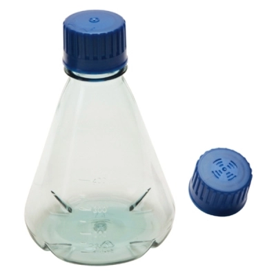 Dynalon Erlenmeyer 500 ml Flasks PC w PP Screw Closure With Baffles Sterile PK/12 641934-0500B