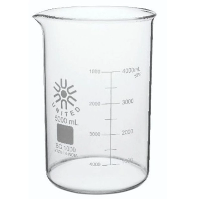 United Scientific 5000 ml Beakers, Low Form, Borosilicate Glass BG1000-5000-CASE