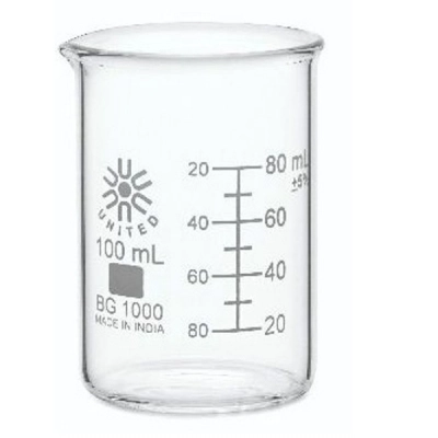 United Scientific 100 ml Beakers, Low Form, Borosilicate Glass BG1000-100-CASE