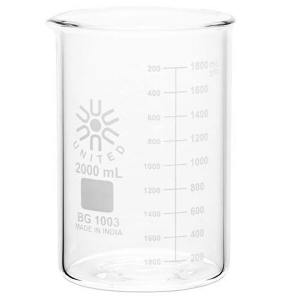 United Scientific 2000 ml Beakers, Low Form, Heavy Duty BG1003-2000