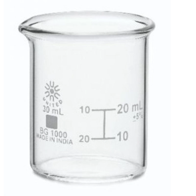 United Scientific 30 ml Beakers, Low Form, Borosilicate Glass BG1000-30-CASE