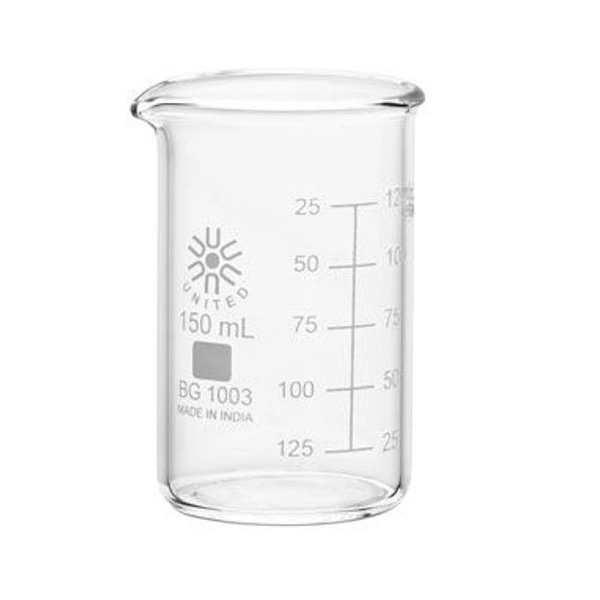 United Scientific 150 ml Beakers, Low Form, Heavy Duty BG1003-150