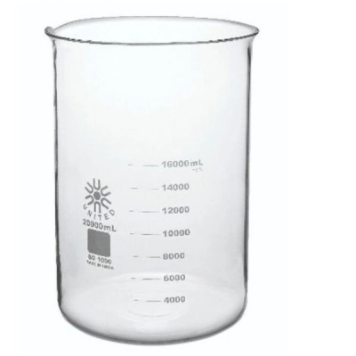 United Scientific 20000 ml Beakers, Low Form, Borosilicate Glass BG1000-20000