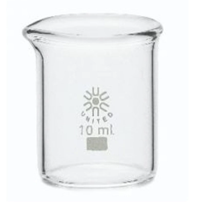 United Scientific 10 ml Beakers, Low Form, Borosilicate Glass BG1000-10-CASE