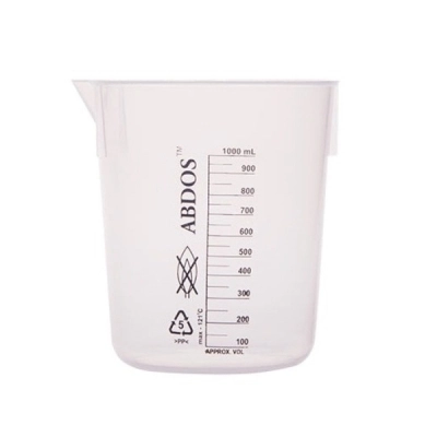 Foxx Life Sciences Abdos Printed Plastic Beakers, Polypropylene (PP) 1000ml, 4/CS P50605