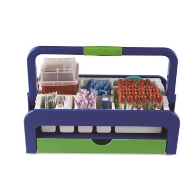 Heathrow Phlebotomy Collection Tray With Drawer Blue and Green HS2200B