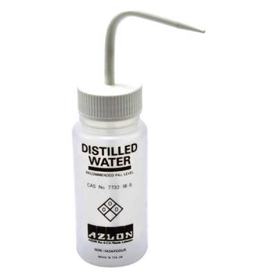 Dynalon Azlon 250 ml Distilles WM Printed Water LDPE Wash Bottle 506955-0002