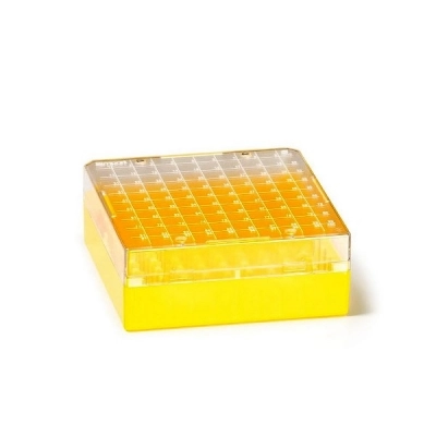 Simport Cryostore Storage Boxes For 100 Cryogenic Vial Of 1 To 2 mL Sizes, Yellow (Cs/24) T314-2100Y