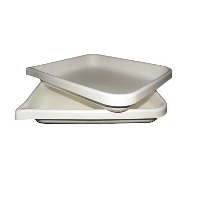 Dynalon Flat Bottom Tray, White HDPE 409284