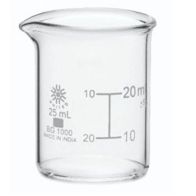 United Scientific 25 ml Beakers, Low Form, Borosilicate Glass BG1000-25-CASE