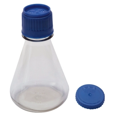 Dynalon Erlenmeyer 250 ml Flasks PC w PP Screw Closure Without Baffles Sterile PK/12 641934-0250F