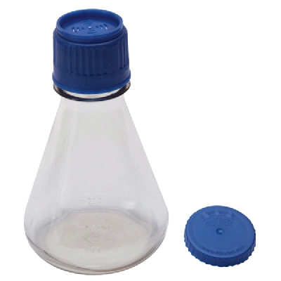 Dynalon Erlenmeyer 250 ml Flasks PC w PP Screw Closure With Baffles Sterile PK/12 641934-0250B