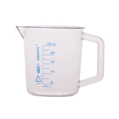 Foxx Life Sciences Abdos Printed Beakers With Handle TPX Polymethyl Pentene (PMP) 250ml, 6/CS P50903