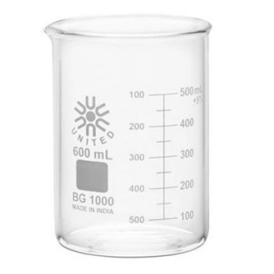 United Scientific 600 ml Beakers, Low Form, Borosilicate Glass BG1000-600-CASE