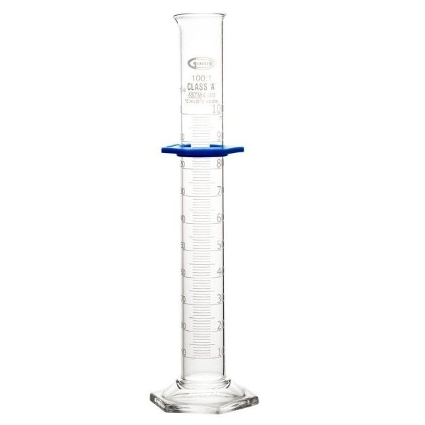 United Scientific 100 ml Graduated Cylinders, Glass, Double Scale, Class A, Batch Cert. CY3021-100