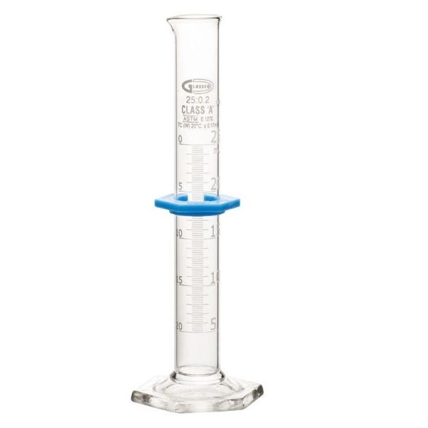 United Scientific 25 ml Graduated Cylinders, Glass, Double Scale, Class A, Batch Certified CY3021-25