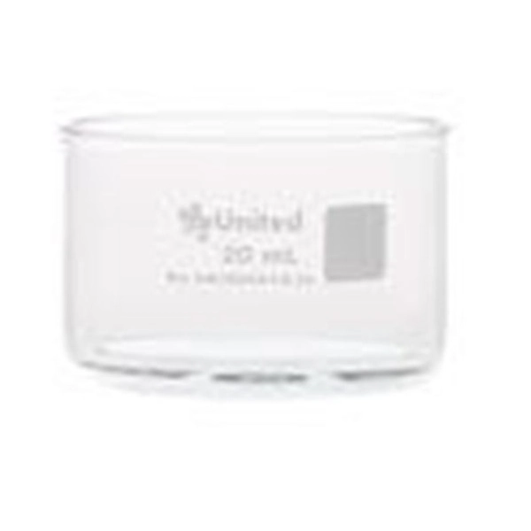 United Scientific 20 ml CrystalClear Crystallizing Dishes, Without Spout UNCRDSH-FB-20