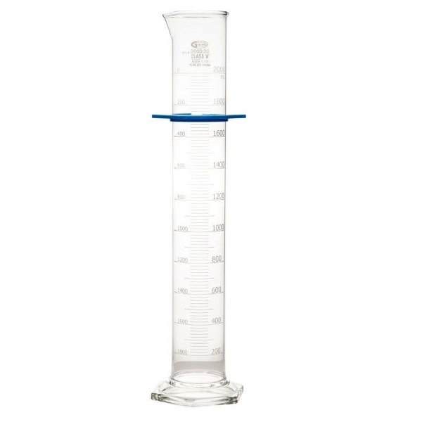 United Scientific 2000 ml Graduated Cylinders, Glass, Double Scale, Class A, Batch Cert. CY3021-2000