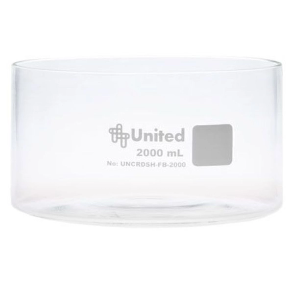 United Scientific 2000 ml  CrystalClear Crystallizing Dishes, Without Spout UNCRDSH-FB-2000