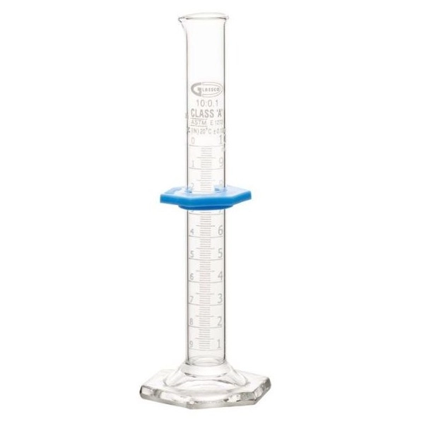 United Scientific 10 ml Graduated Cylinders, Glass, Double Scale, Class A, Batch Certified CY3021-10