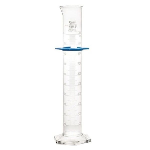 United Scientific 1000 ml Graduated Cylinders, Glass, Double Scale, Class A, Batch Cert. CY3021-1000