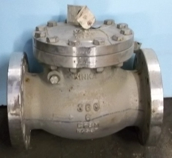 KINKA 6" 300 FLANGED RAISED FACE CF8M CHECK VALVE CF8M X2FF1 600-D-300-GA-6-0-R-12-G 