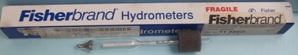 FISHER BRAND HYDROMETER, CAT NO: 11-556-G, NO: P44516, SG 1060 TO 1130