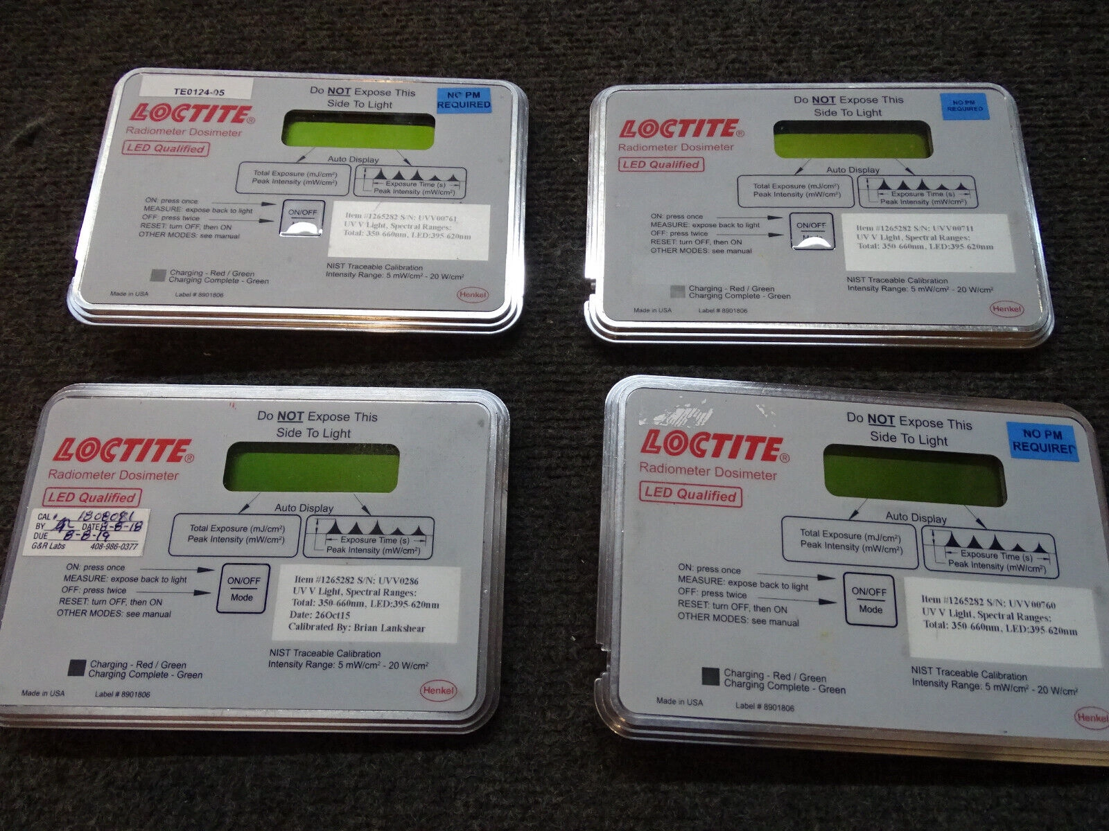 Pm20 Loctite Radiometer Lot of 4 Loctite 1265282 Radiometer Dosimeter, UNK | LabX.com