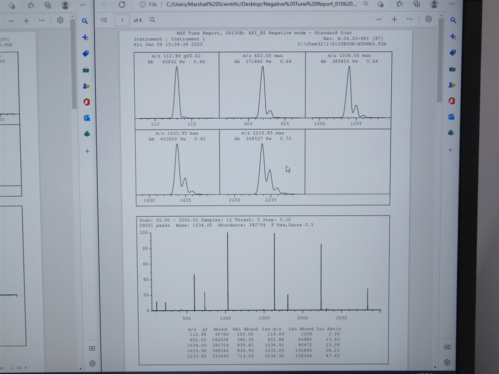 Agilent 6130B Single Quadrupole Mass Spec W/ Agilent 1200 MS/LC System ...