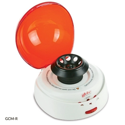 Globe Scientific Centrifuge, Mini, 8-Place,240v/50Hz, Red Lid 7000rpm Fixed Speed, EU Plug GCM-R-EU