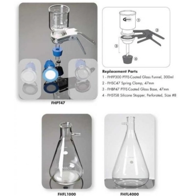 United Scientific 300 ml Replacement Ptfe-Coated Glass Funnel FHFP300