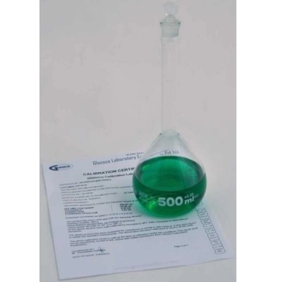 United Scientific 100 ml Volumetric Flasks, with Glass Stopper, Individually Certified FG5639-100