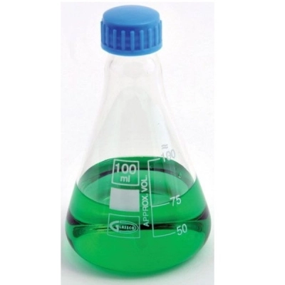 United Scientific 150 ml Erlenmeyer Flasks, with Screw Cap, Borosilicate Glass FG5021-150-case