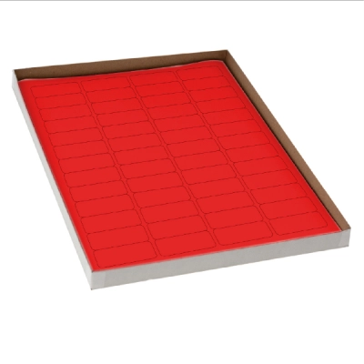 Globe Scientific Label Sheets, Cryo, 43x19mm, for Cryovials, 20 Sheets, Red Box of 1040 LCS-43X19R