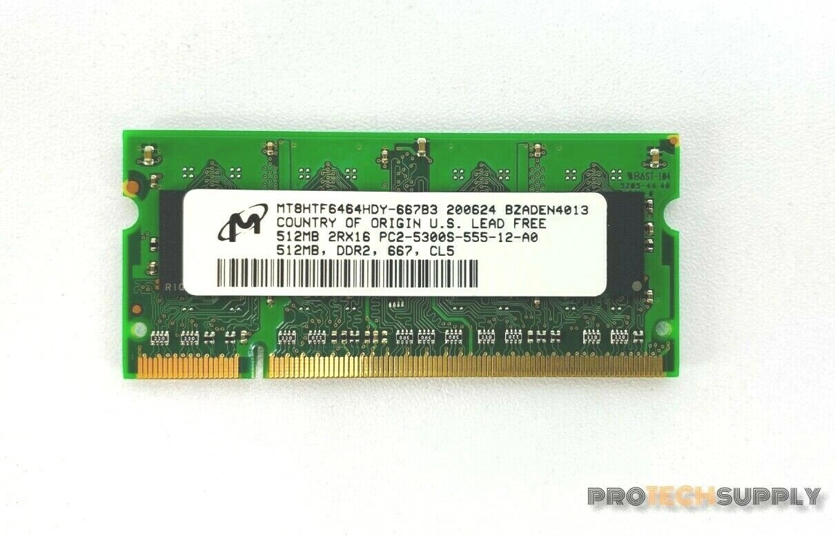 Micron PC2-5300 1 GB SO-DIMM 667 MHz DDR2 Memory (