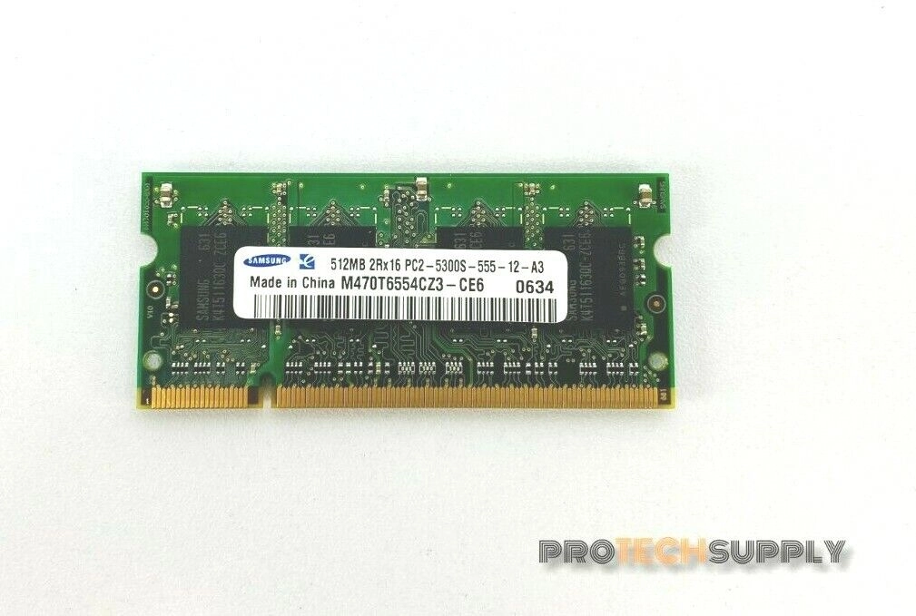 SAMSUNG LAPTOP MEMORY 512MB RAM 2RX16 PC2-5300S 55
