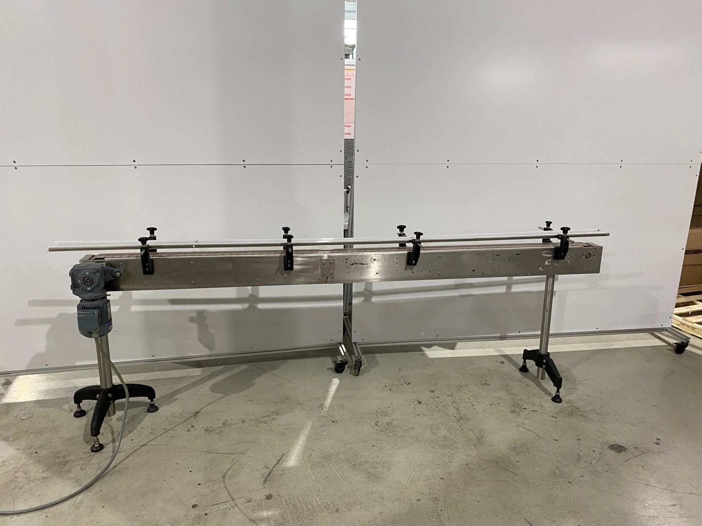 Used Stainless steel conveyor 9.5ft long by 3.25in wide