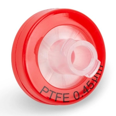 Globe Scientific Syringe Filter PTFE Hydrophobic Membrane .45um Porosity 13mm Box/100 SF-PTFE-H-4513